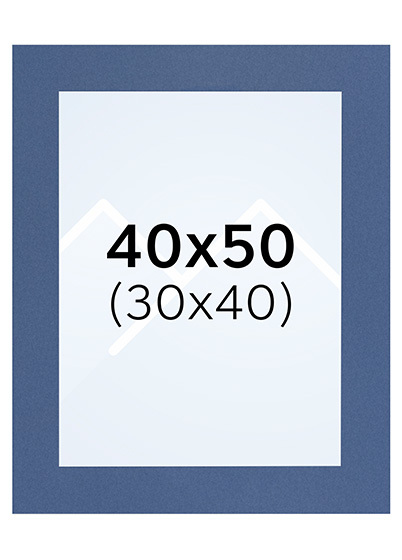 Interart Passepartout - Delftblå, 30x40, 40x50