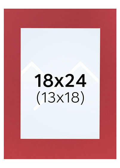 Interart Passepartout - Lys rød, 13x18, 18x24