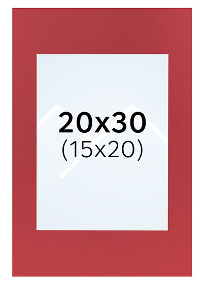 Interart Passepartout - Lys rød, 15x20, 20x30