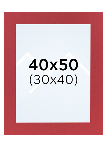 Interart Passepartout - Lys rød, 30x40, 40x50