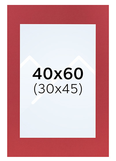 Interart Passepartout - Lys rød, 30x45, 40x60