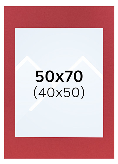 Interart Passepartout - Lys rød, 40x50, 50x70