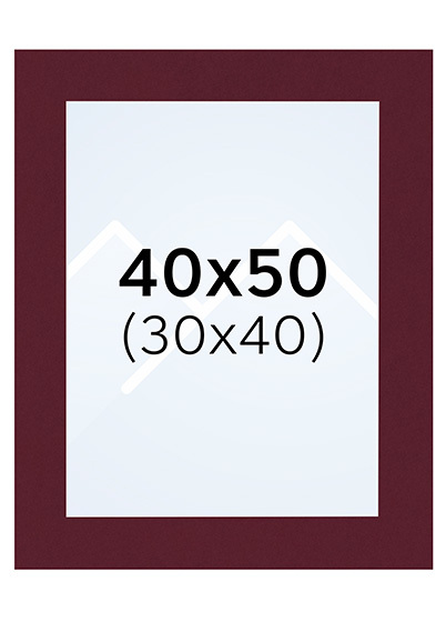 Interart Passepartout - Teglrød, 30x40, 40x50