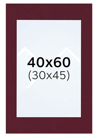 Interart Passepartout - Teglrød, 30x45, 40x60