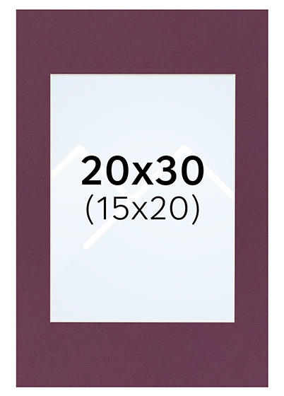 Interart Passepartout - Granatrød, 15x20, 20x30