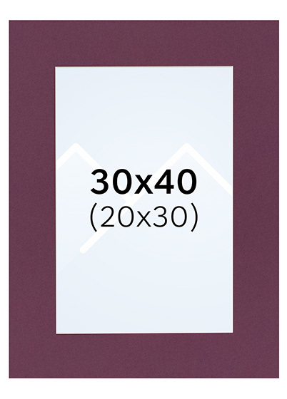 Interart Passepartout - Granatrød, 20x30, 30x40