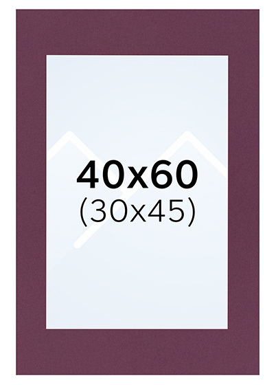 Interart Passepartout - Granatrød, 30x45, 40x60