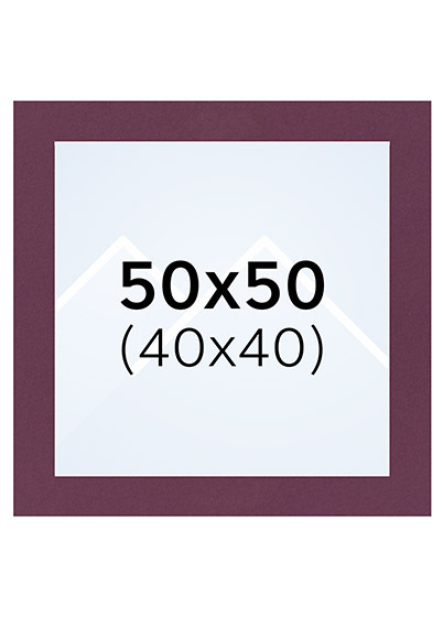 Interart Passepartout - Granatrød, 40x40, 50x50