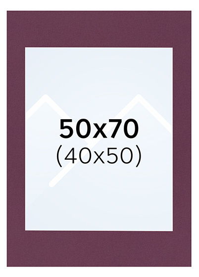 Interart Passepartout - Granatrød, 40x50, 50x70