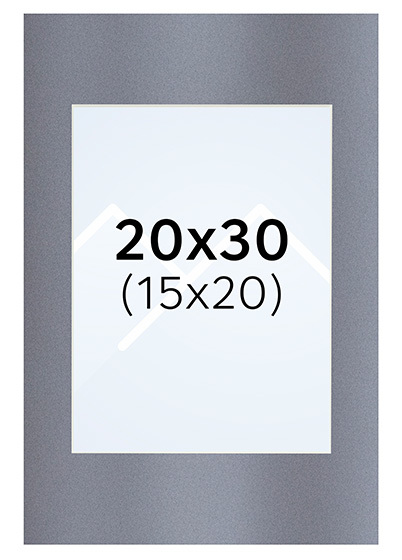 Interart Passepartout - Filtgrå, 15x20, 20x30
