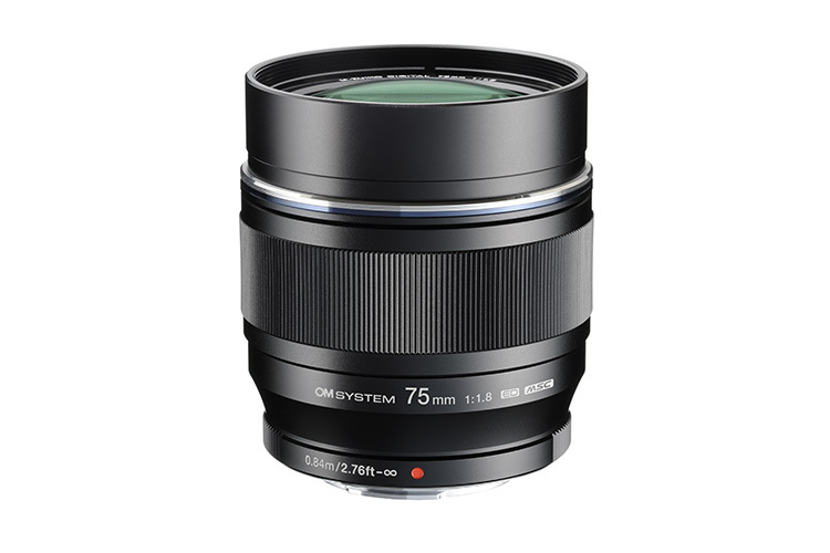 OM SYSTEM M.Zuiko MFT 75mm f/1.8 ED Sort