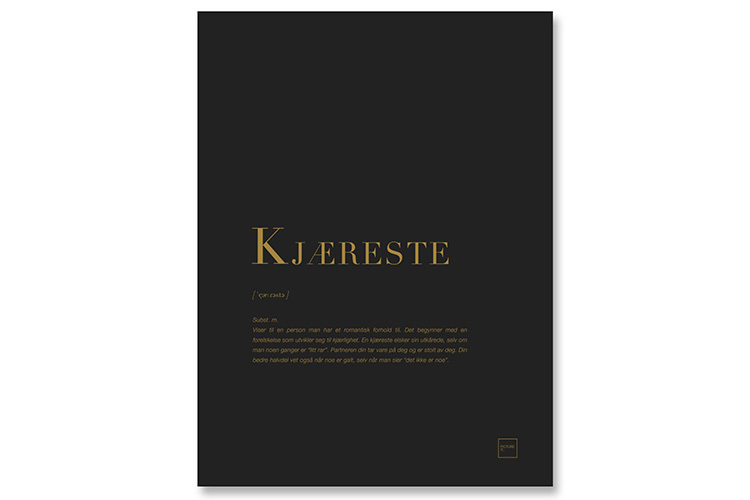 PictureIt Kjæreste Sort Gull Poster PictureIt Kjæreste Sort Gull Poster