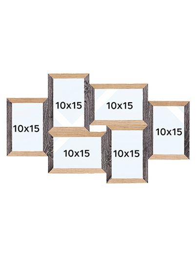 ZEP Italia Vercelli Collage Bilderamme - Naturlig tre & Svart, 10x15 x6