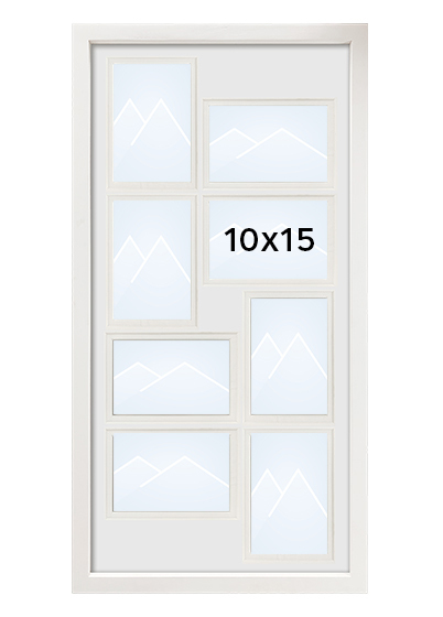 Focus Dahlia Collageramme - Hvit, 10x15 x8, 32x64