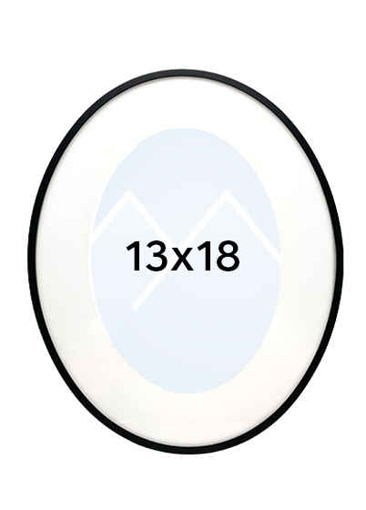 Focus Aster Oval Bilderamme - Svart, 13x18, 19,6x24,6 Oval