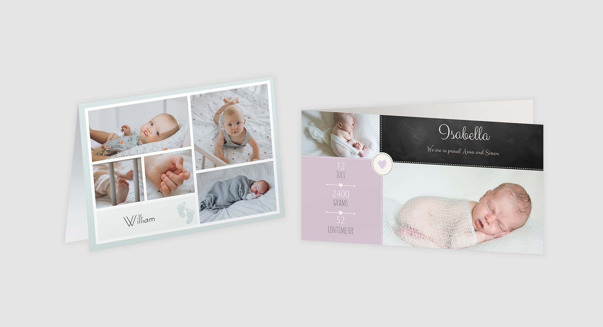 Dåpskort med tekst og bilde