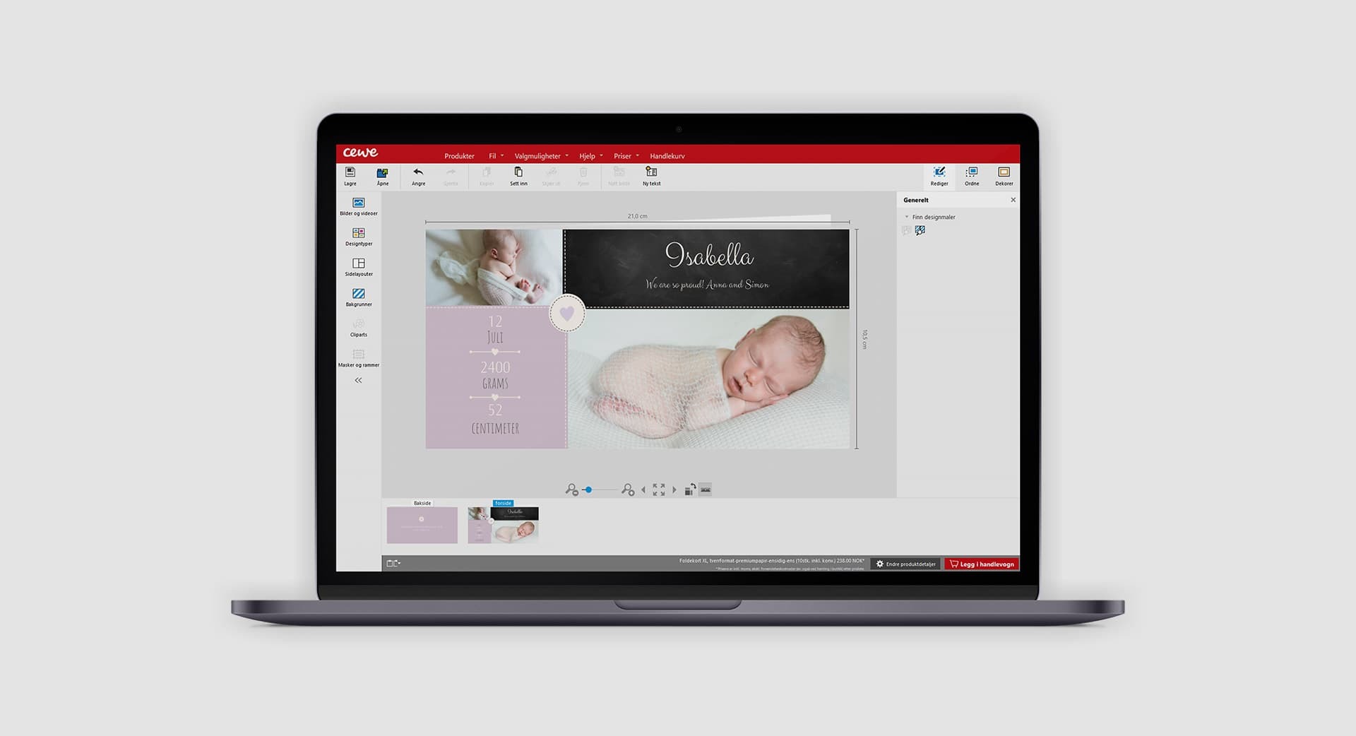 Lag dine egne dåpskort