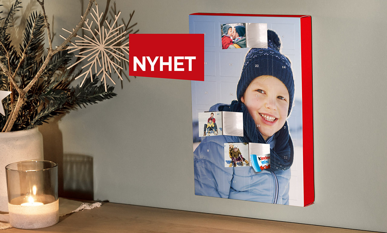 Adventskalender med Kinder sjokolade og bilder Adventskalender med Kinder sjokolade og bilder