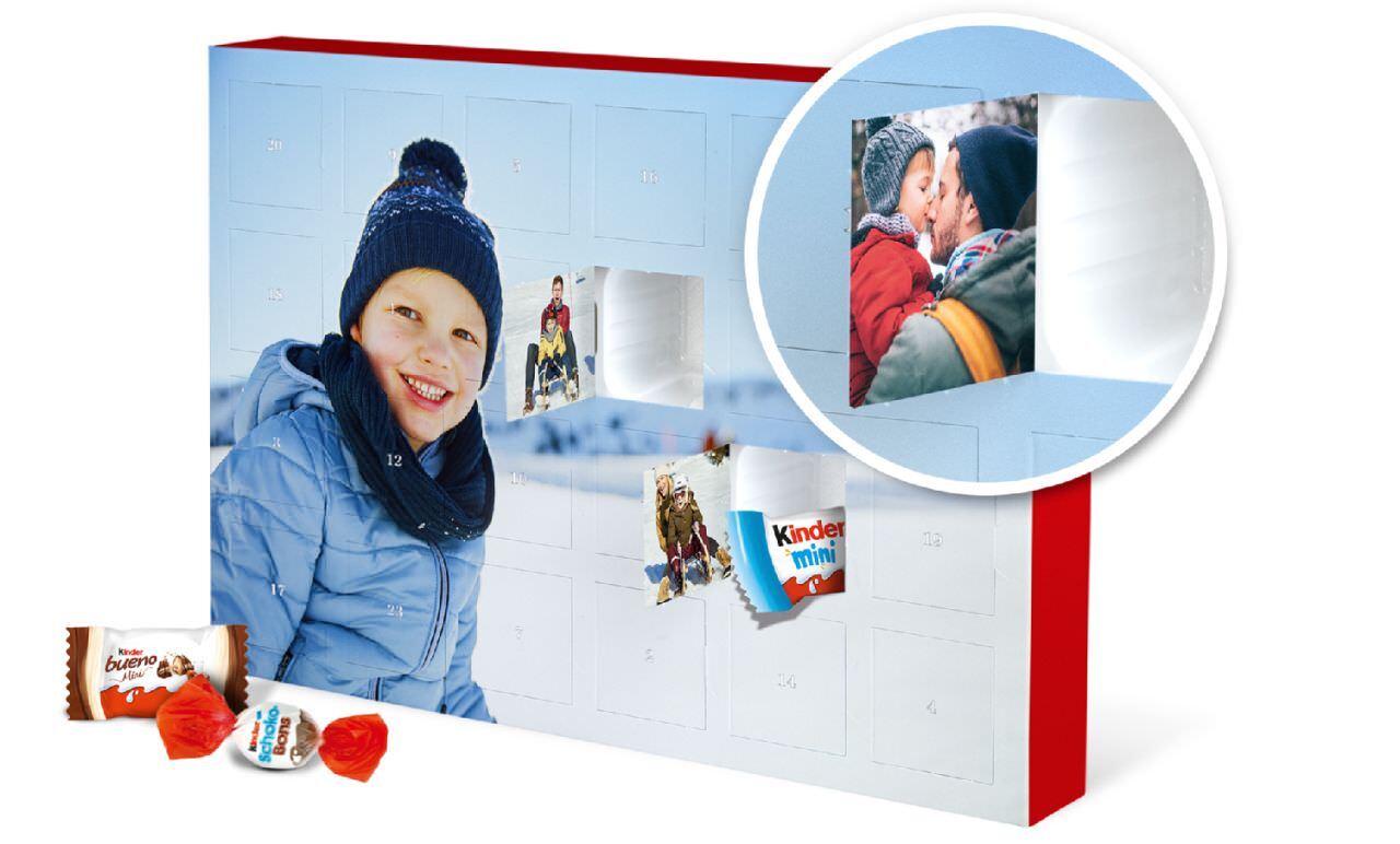 Adventskalender med Kinder sjokolade og bilder Adventskalender med Kinder sjokolade og bilder