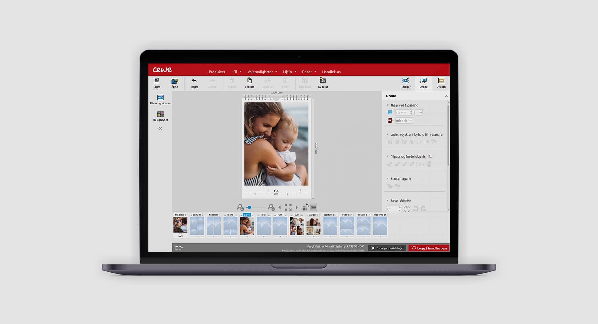 Bilde: Lag en fotokalender i CEWE fotoprogram