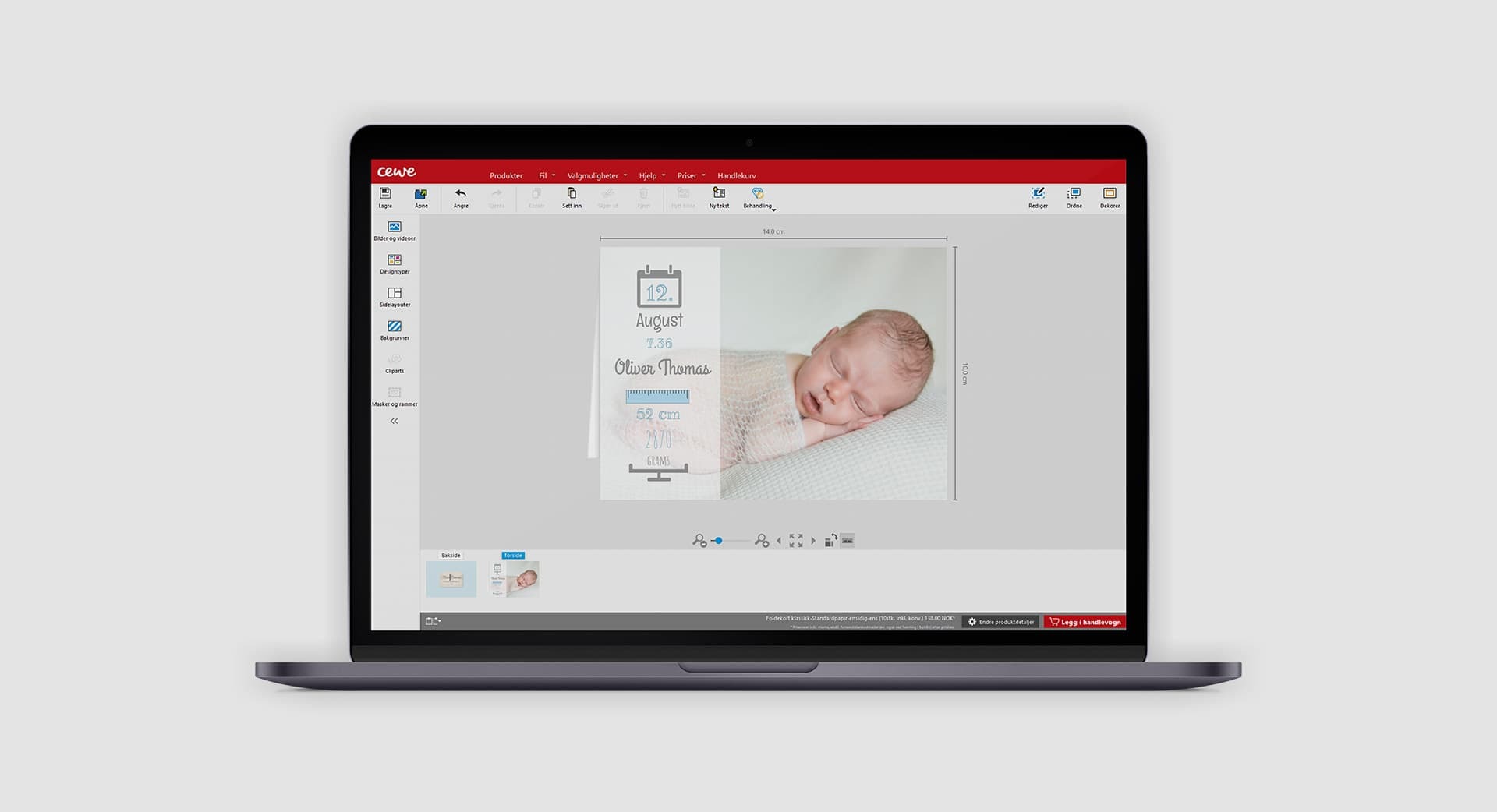 Lag egne kort og invitasjoner i CEWE fotoprogram